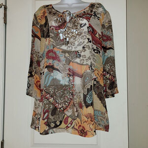 Women's Chico's Multi-color Tunic Top Size 2